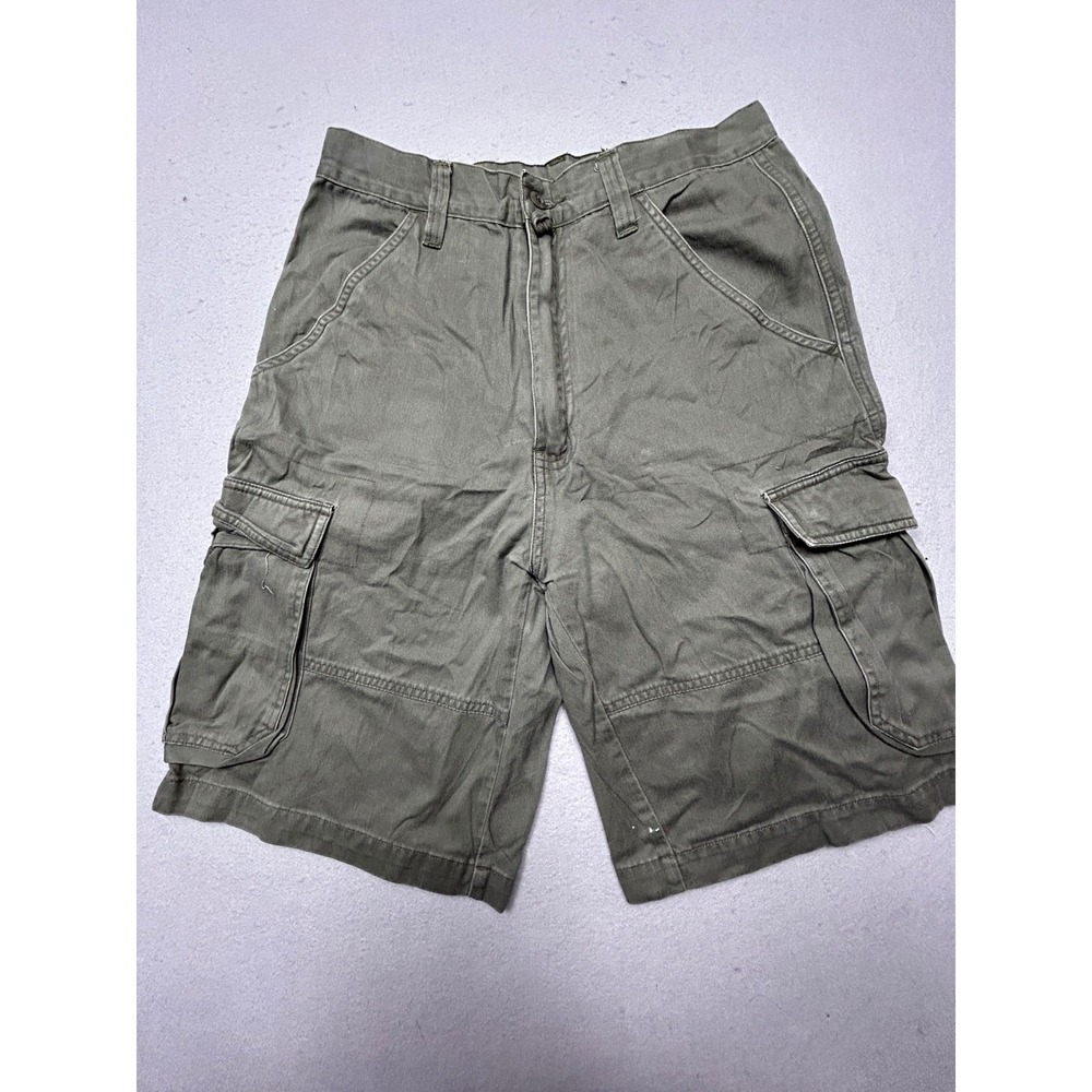 Sideout Cargo Shorts Cotton Twill Olive Green 30 Mens